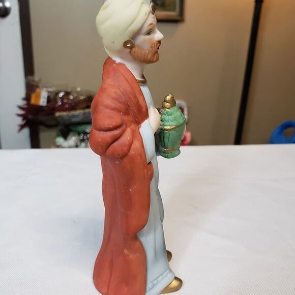 Vintage Frankel Hand Painted Porcelain Nativity Wise Man Figurine 6" Blue Eyes - Picture 3 of 6